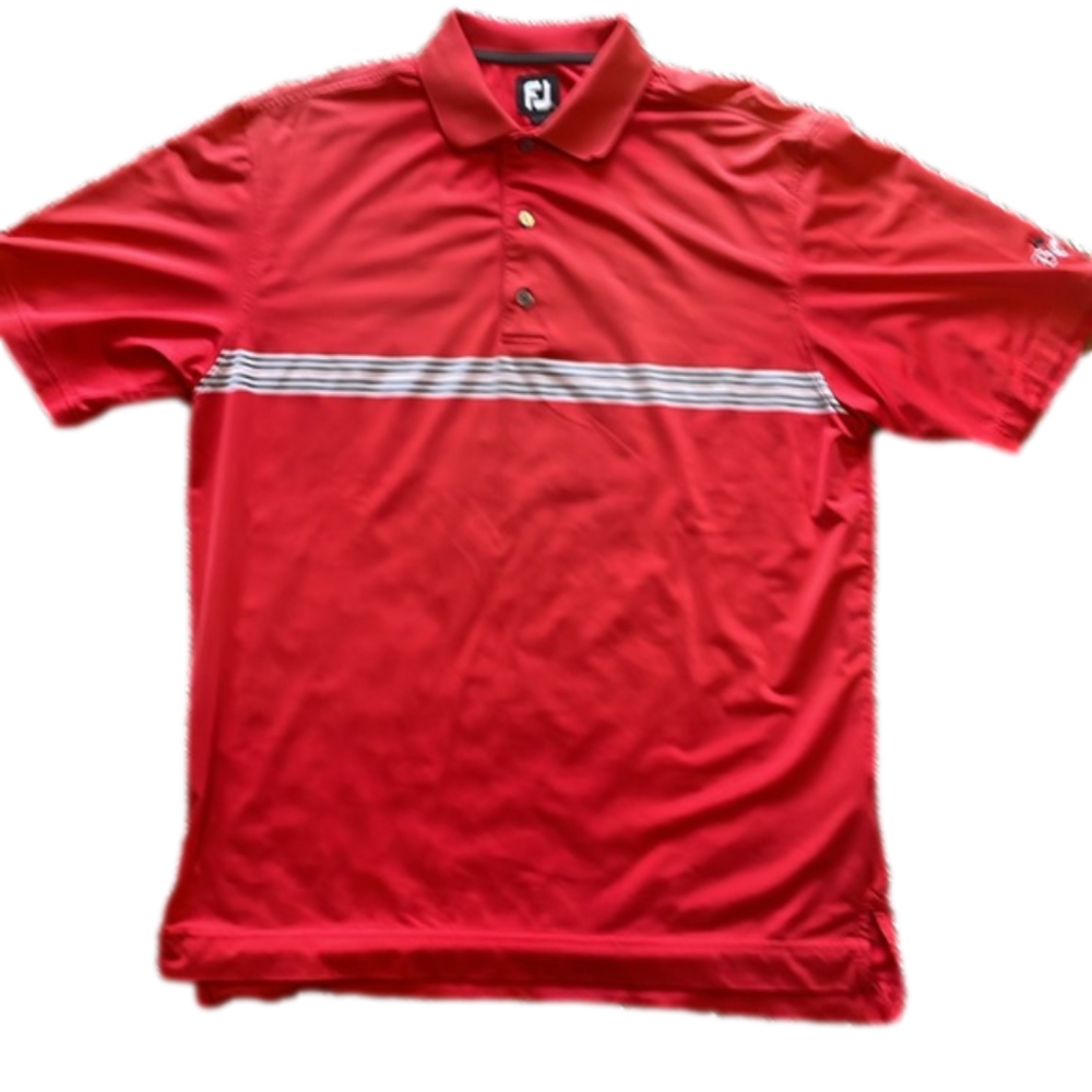 FootJoy Mens Medium Red Golf Polo Shirt